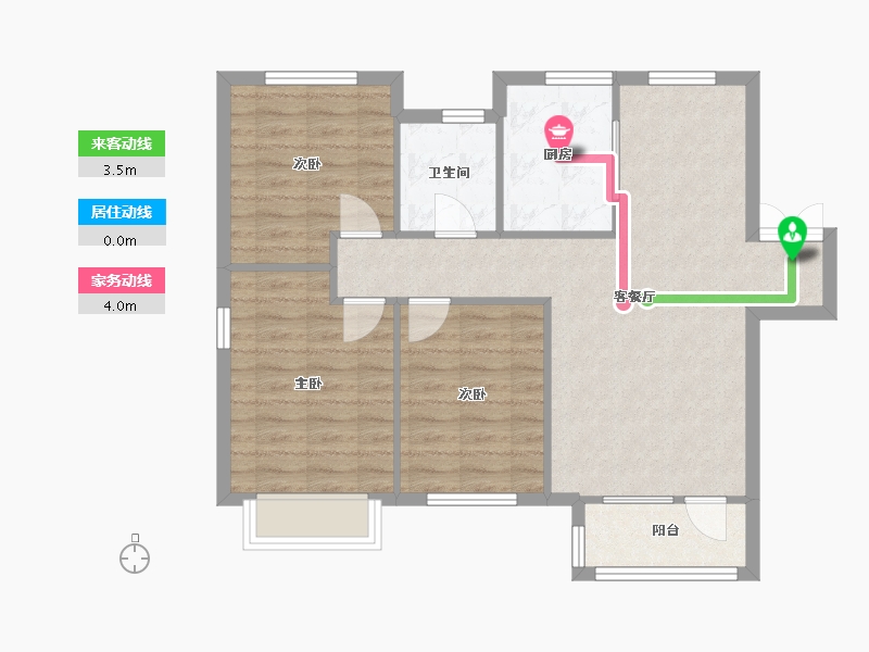 天津-天津市-天房北宁公元天博雅苑3号楼,建面118m²-78.80-户型库-动静线