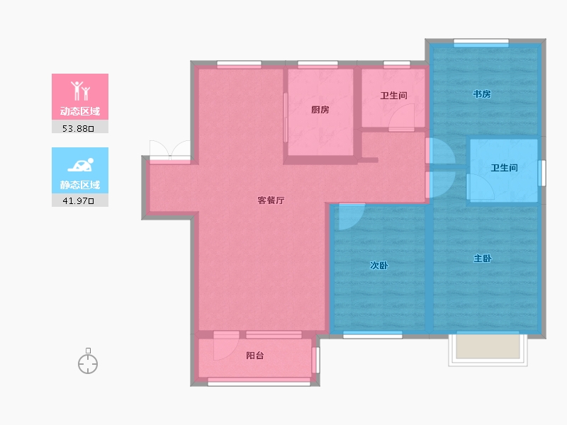 天津-天津市-天房北宁公元天博雅苑3号楼,建面129m²-85.26-户型库-动静分区