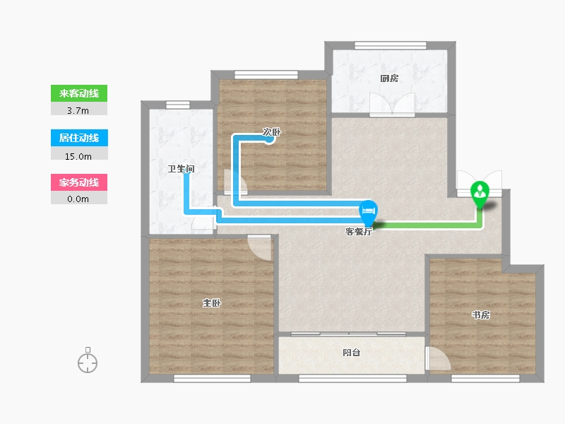 天津-天津市-天房天泰盛雅佳苑18号楼,盛雅佳苑19号楼建面114m²-91.20-户型库-动静线