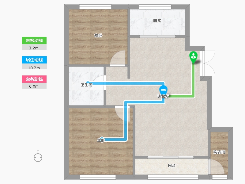 天津-天津市-天房天泰盛雅佳苑16号楼,盛雅佳苑17号楼,建面98m²-62.58-户型库-动静线