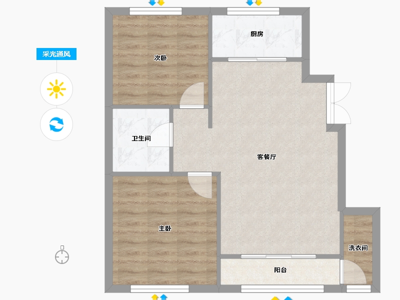 天津-天津市-天房天泰盛雅佳苑16号楼,盛雅佳苑17号楼,建面98m²-62.58-户型库-采光通风