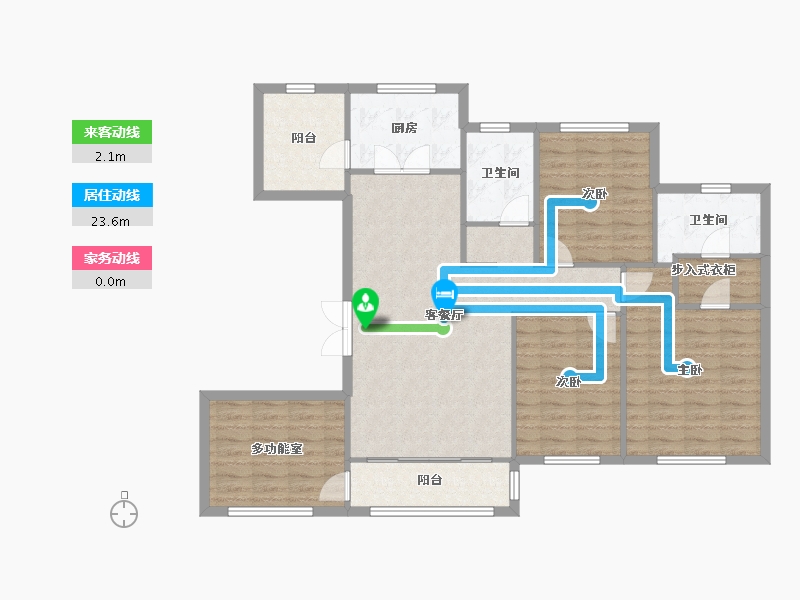 天津-天津市-天房天泰盛雅佳苑10号楼,建面142m²-113.60-户型库-动静线