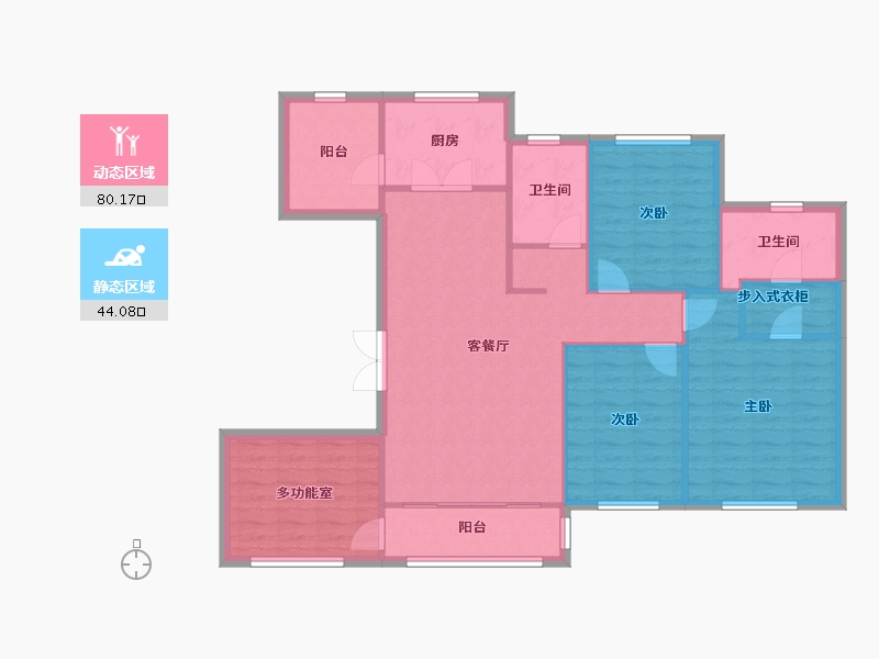 天津-天津市-天房天泰盛雅佳苑10号楼,建面142m²-113.60-户型库-动静分区