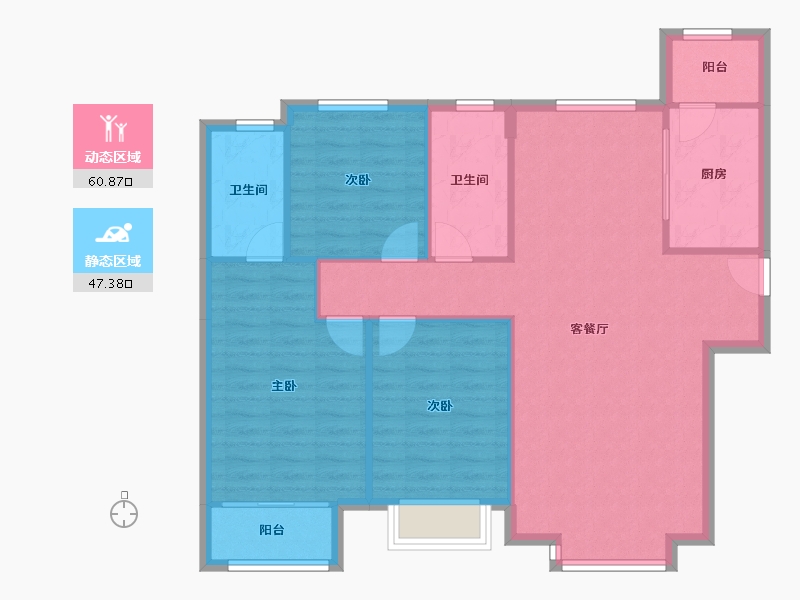 天津-天津市-路劲太阳城皓阳园16号楼,第九季17号楼,皓阳园17号楼建面143m²-99.05-户型库-动静分区