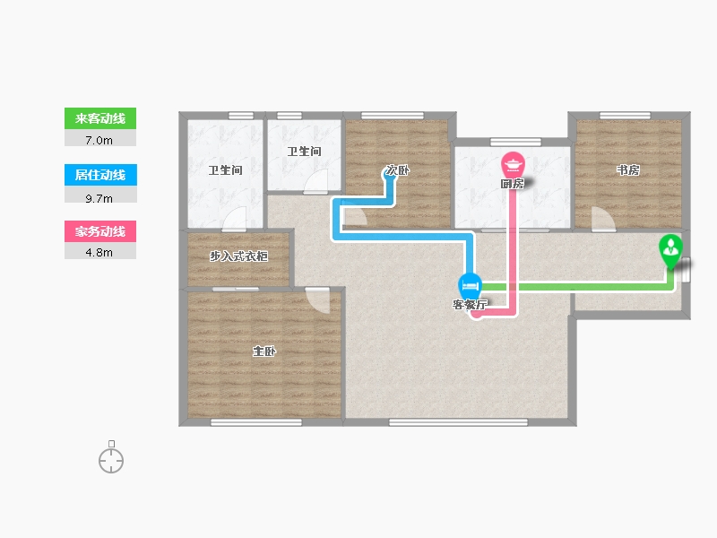 天津-天津市-中海城市广场8号楼,10号楼建面150m²-120.00-户型库-动静线