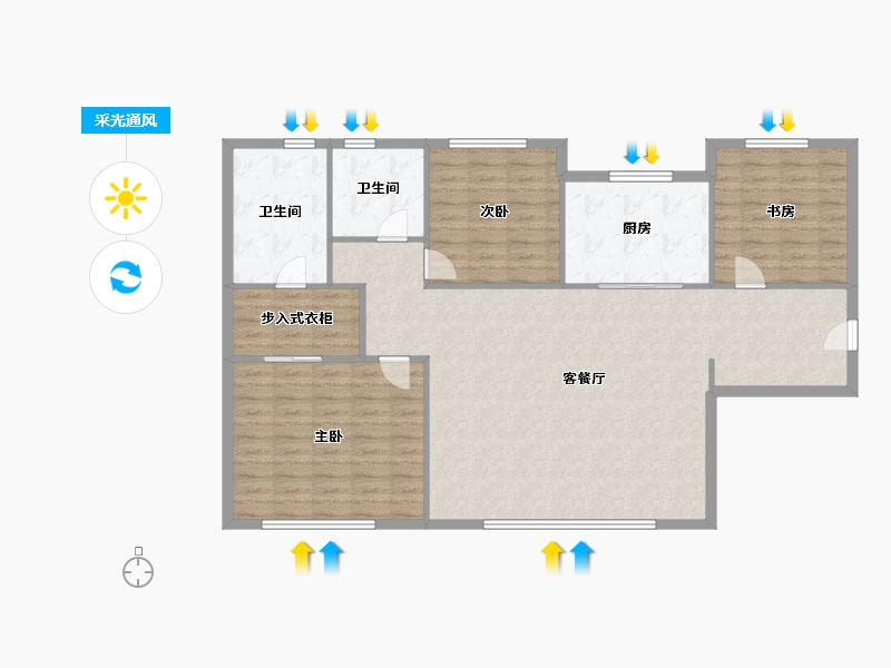 天津-天津市-中海城市广场8号楼,10号楼建面150m²-120.00-户型库-采光通风