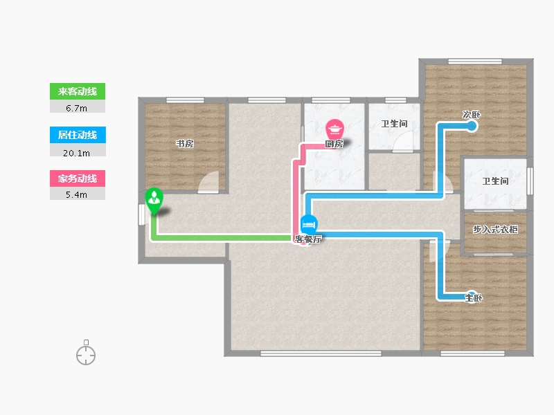 天津-天津市-中海城市广场10号楼建面170m²-136.00-户型库-动静线