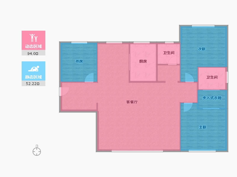 天津-天津市-中海城市广场10号楼建面170m²-136.00-户型库-动静分区