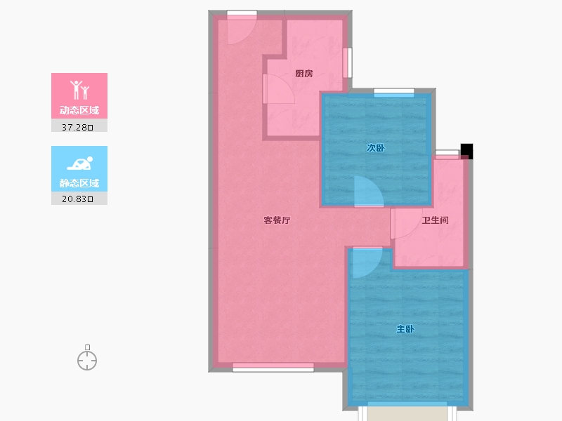 天津-天津市-天津凯旋门和馨家园6号楼,和馨家园5号楼建面80m²-52.22-户型库-动静分区