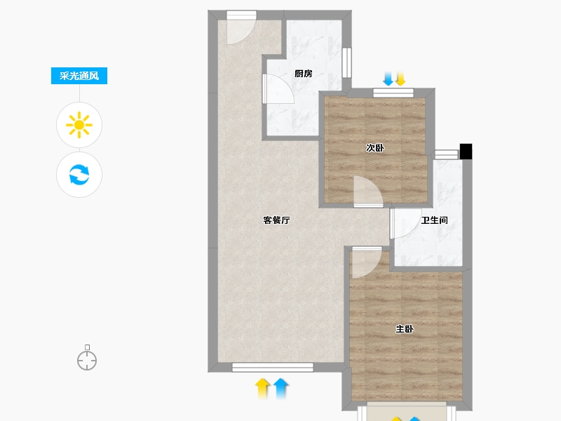 天津-天津市-天津凯旋门和馨家园6号楼,和馨家园5号楼建面80m²-52.22-户型库-采光通风