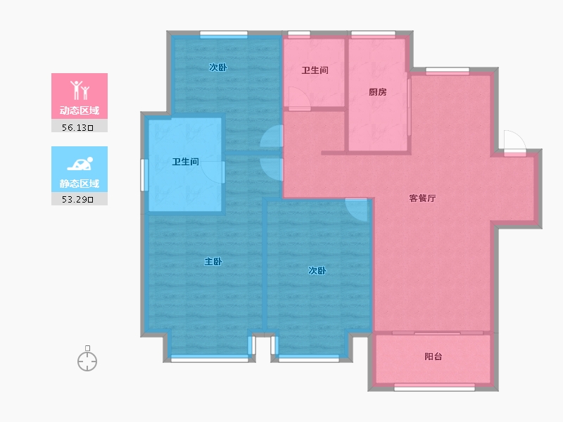 天津-天津市-中储正荣栋境1号楼,3号楼,5号楼建面125m²-100.00-户型库-动静分区