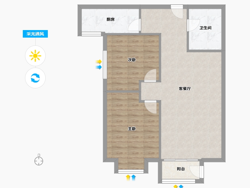 天津-天津市-中储正荣栋境4号楼,6号楼建面85m²-68.00-户型库-采光通风