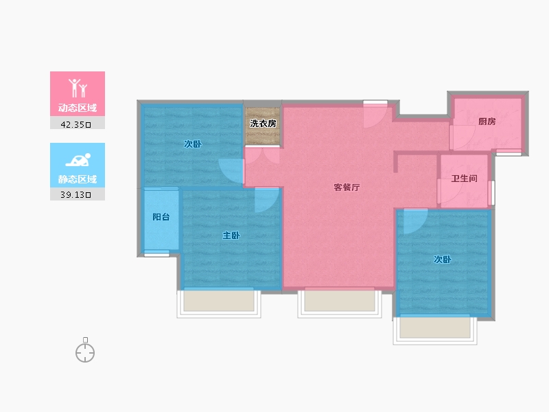 天津-天津市-中储正荣栋境2号楼,3号楼建面95m²-76.00-户型库-动静分区