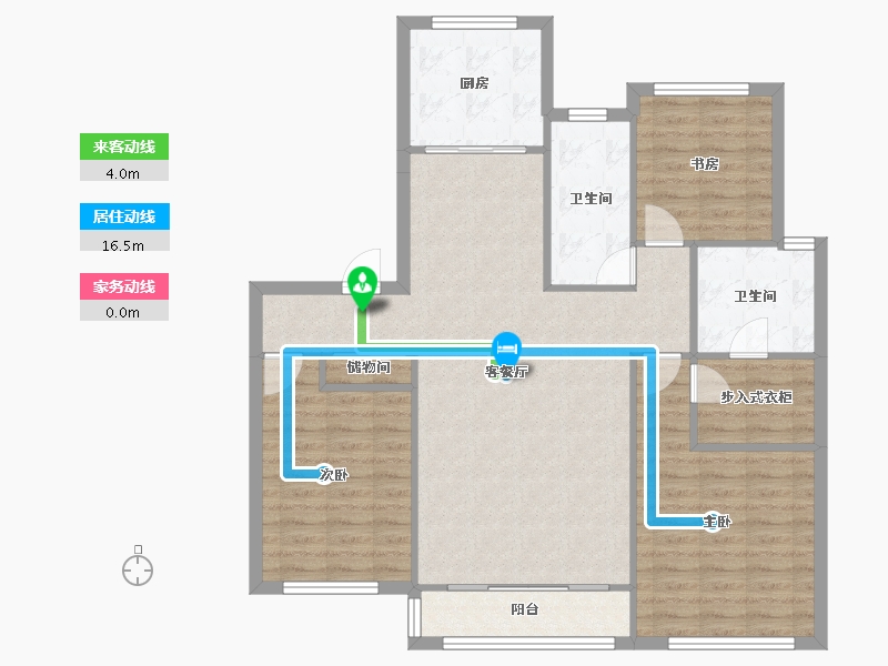 天津-天津市-北岸中心12号楼,13号楼建面146m²-107.09-户型库-动静线