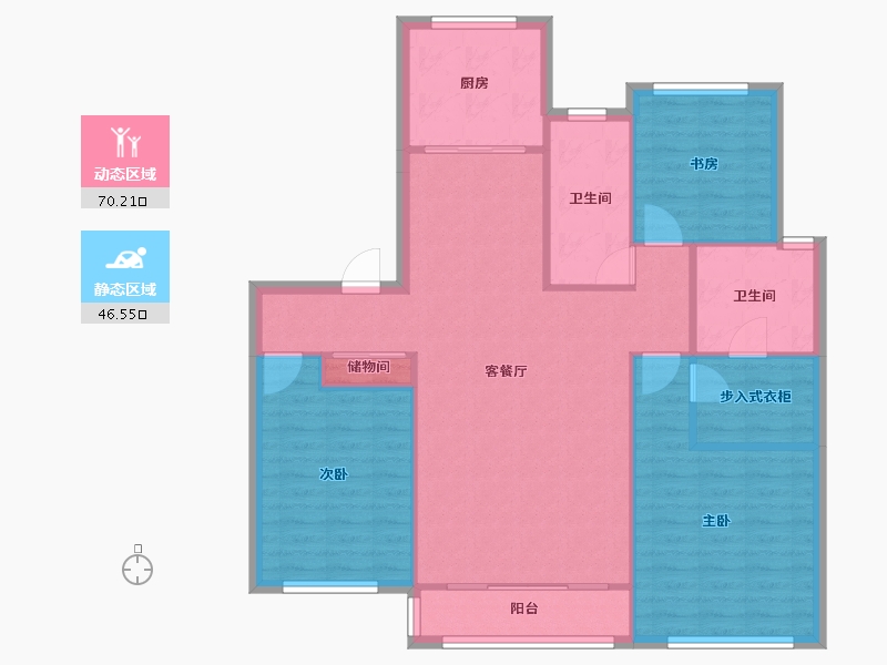 天津-天津市-北岸中心12号楼,13号楼建面146m²-107.09-户型库-动静分区