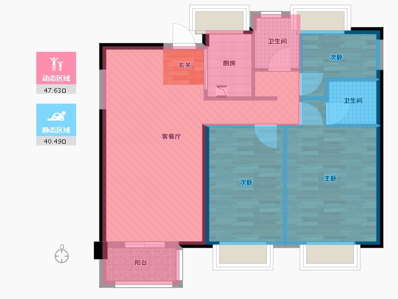 福建省-福州市-世茂海峡城-78.39-户型库-动静分区