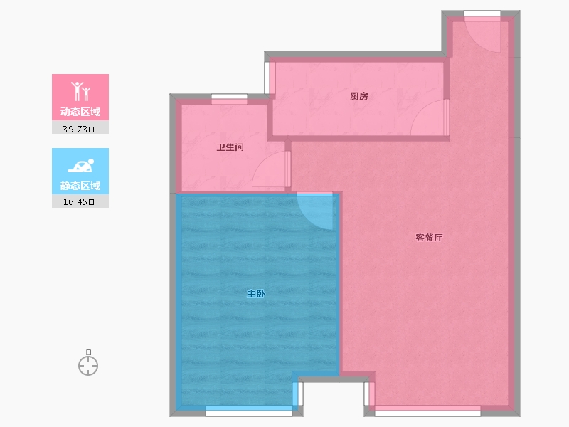 天津-天津市-红城柏丽花园4号楼建面74m²-50.92-户型库-动静分区