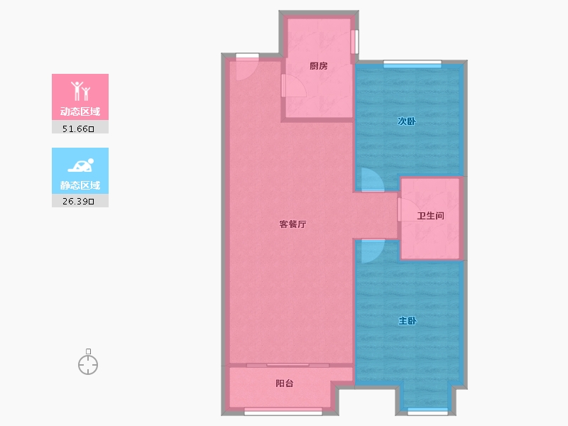 天津-天津市-九和府九和府1栋,九和府8栋,九和府9栋,九和府18栋建面89m²-71.20-户型库-动静分区