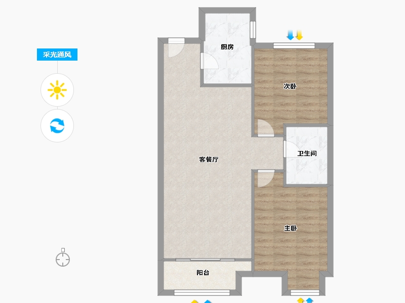 天津-天津市-九和府九和府1栋,九和府8栋,九和府9栋,九和府18栋建面89m²-71.20-户型库-采光通风