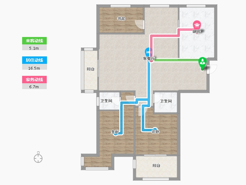 天津-天津市-泰达城河与海10号楼,11号楼建面140m²-112.01-户型库-动静线