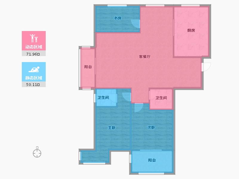 天津-天津市-泰达城河与海10号楼,11号楼建面140m²-112.01-户型库-动静分区