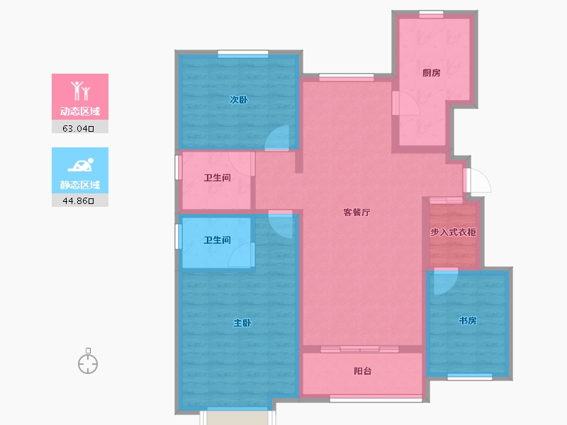 天津-天津市-社会山西苑12号楼,社会山西苑20号楼建面120m²-96.00-户型库-动静分区