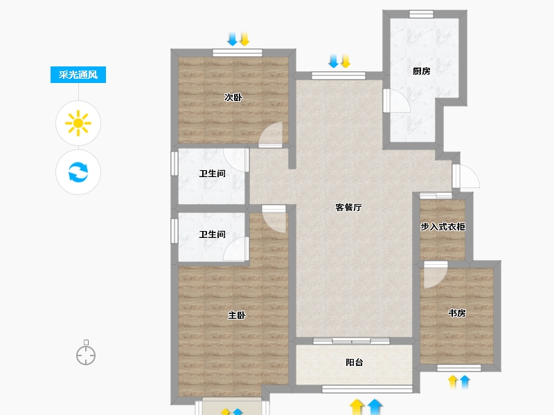 天津-天津市-社会山西苑12号楼,社会山西苑20号楼建面120m²-96.00-户型库-采光通风