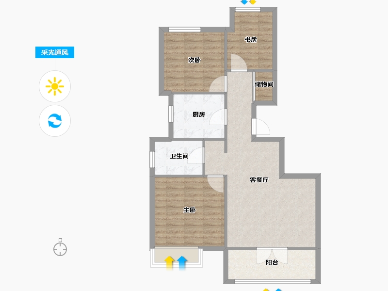 天津-天津市-社会山西苑39号楼,社会山西苑1号楼,社会山西苑2号楼,社会山西苑40号楼建面99m²-79.20-户型库-采光通风