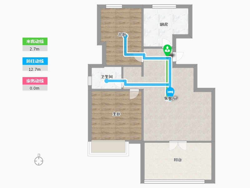 天津-天津市-社会山西苑39号楼,社会山西苑1号楼,社会山西苑2号楼,社会山西苑40号楼建面84m²-67.20-户型库-动静线