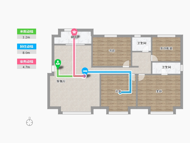 天津-天津市-中骏雍景府文致苑4号楼建面110m²-88.00-户型库-动静线