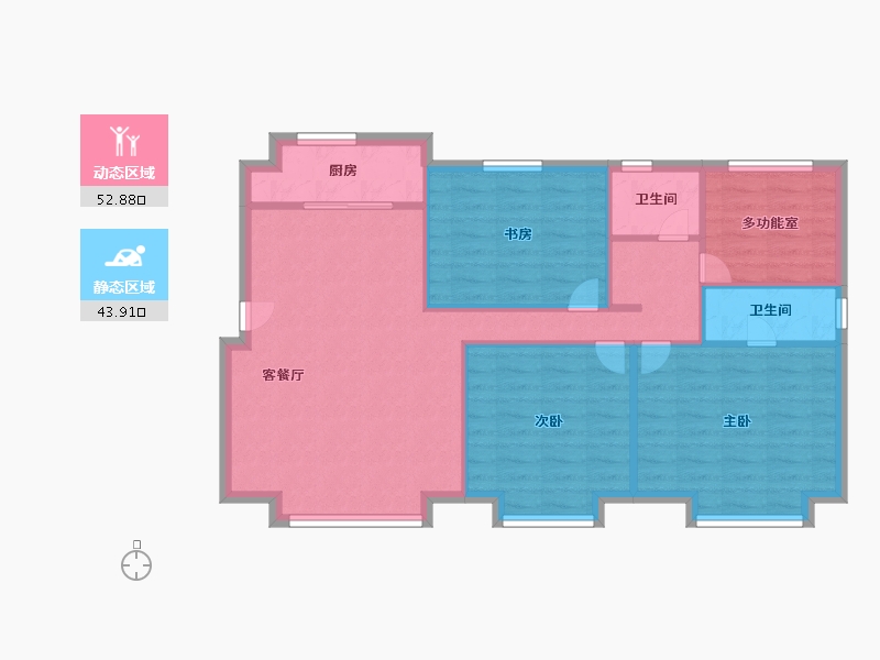 天津-天津市-中骏雍景府文致苑4号楼建面110m²-88.00-户型库-动静分区