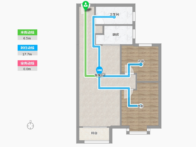 天津-天津市-路劲太阳城皓阳园7号楼,皓阳园9号楼建面92m²-61.76-户型库-动静线