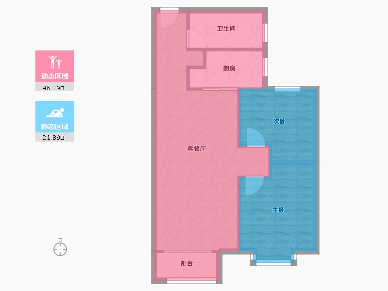 天津-天津市-路劲太阳城皓阳园7号楼,皓阳园9号楼建面92m²-61.76-户型库-动静分区