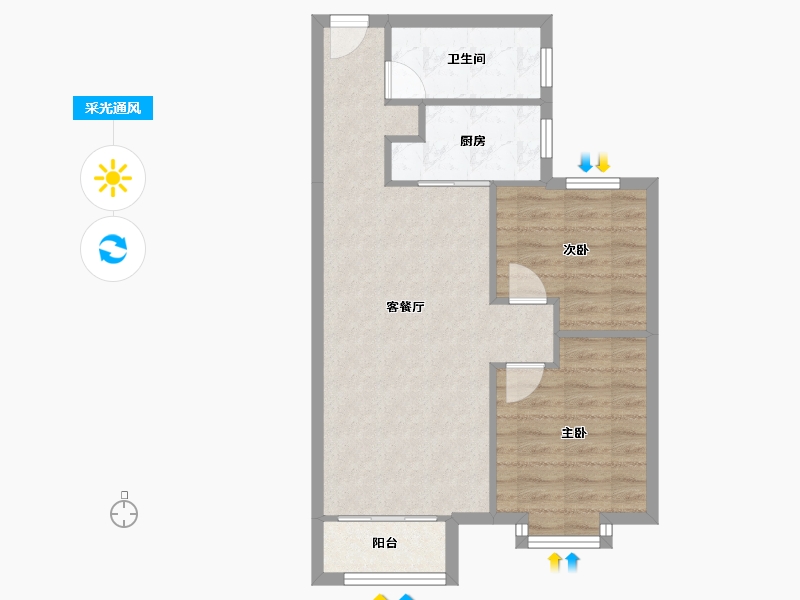 天津-天津市-路劲太阳城皓阳园7号楼,皓阳园9号楼建面92m²-61.76-户型库-采光通风