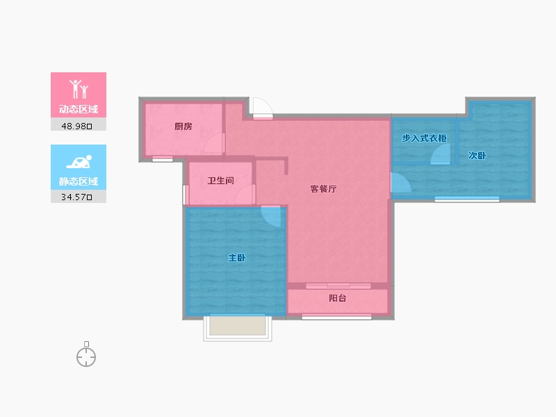 天津-天津市-雍祥园4号楼,建面94m²-75.21-户型库-动静分区