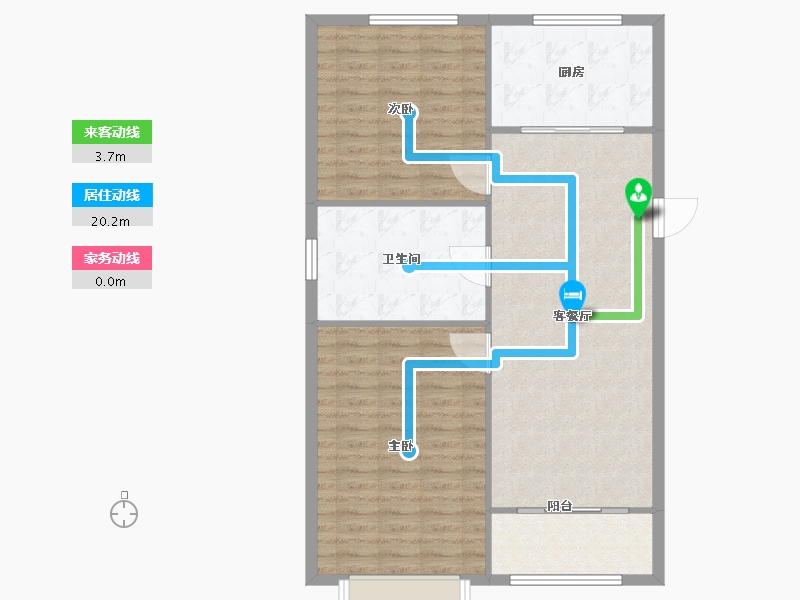 天津-天津市-雍祥园1号楼,建面119m²-95.20-户型库-动静线