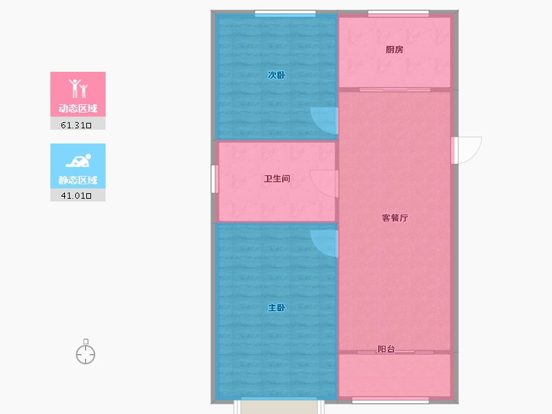 天津-天津市-雍祥园1号楼,建面119m²-95.20-户型库-动静分区