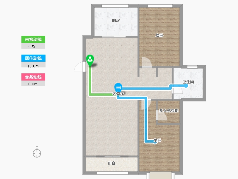 天津-天津市-雍祥园1号楼,建面126m²-100.80-户型库-动静线