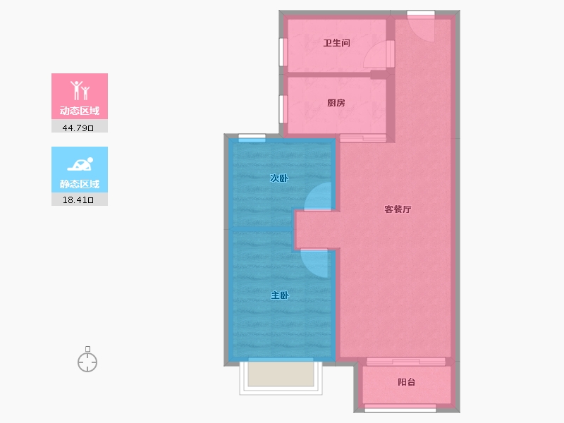 天津-天津市-路劲太阳城心邸皓林园14号楼,皓林园13号楼建面87m²-56.05-户型库-动静分区