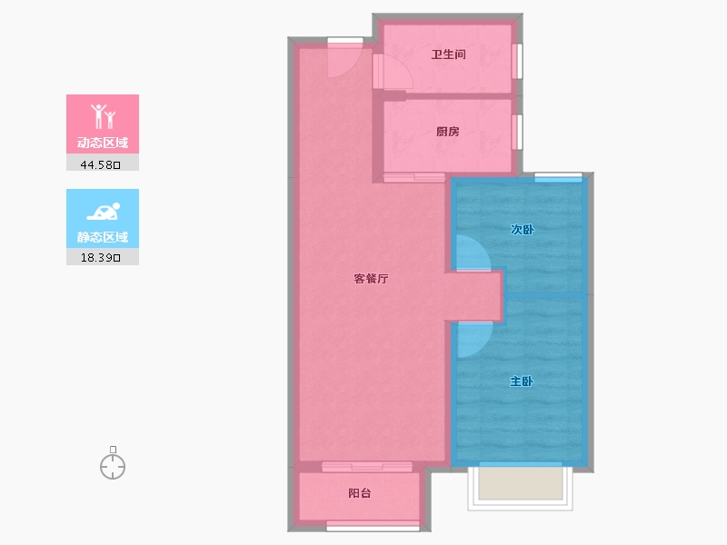 天津-天津市-路劲太阳城心邸皓林园14号楼,皓林园13号楼建面85m²-55.83-户型库-动静分区