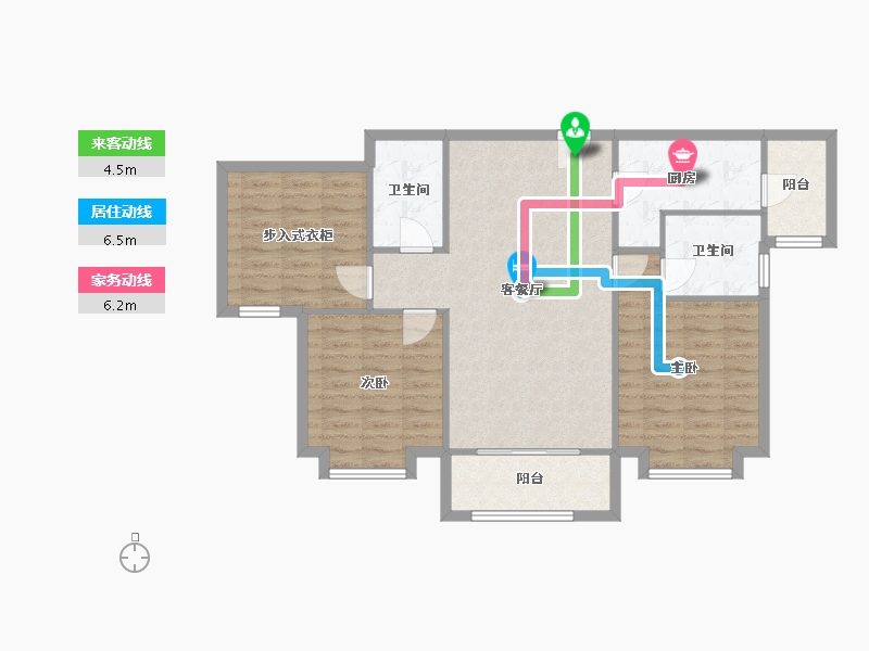 天津-天津市-天津恒大帝景恒景园17号楼建面111m²-91.31-户型库-动静线