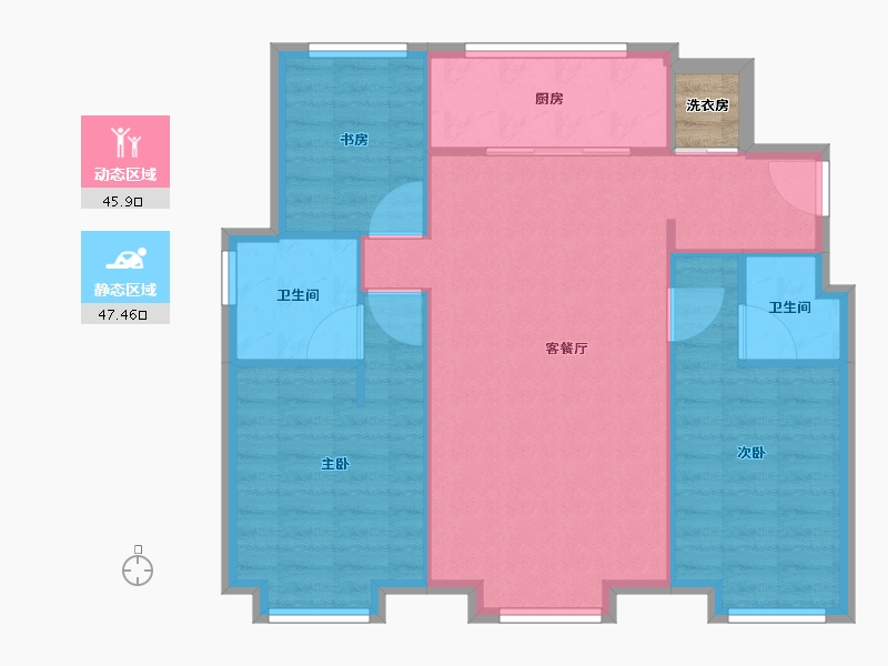 天津-天津市-万科翡翠嘉和39号楼,40号楼建面109m²-87.20-户型库-动静分区