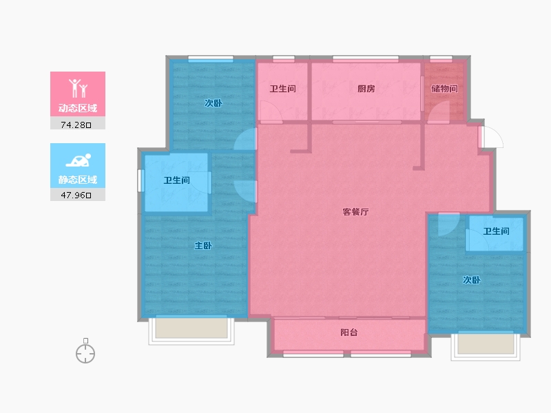 天津-天津市-金地藝墅家锦泽苑17号楼,锦泽苑18号楼,芸泽苑9号楼,芸泽苑10号楼,嘉泽苑11号-112.64-户型库-动静分区