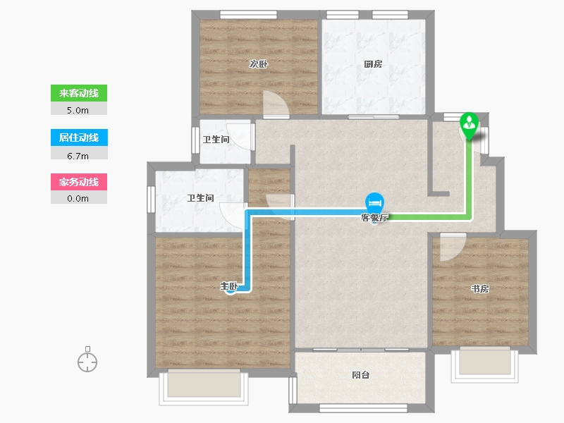 天津-天津市-金地藝墅家锦泽苑38号楼,锦泽苑16号楼,芸泽苑5号楼,锦泽苑19号楼,芸泽苑6号楼-93.60-户型库-动静线