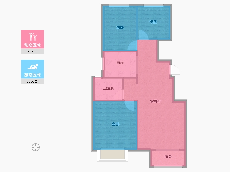 天津-天津市-金地藝墅家南苑22号楼,南苑23号楼,南苑24号楼,嘉泽苑2号楼,芸泽苑7号楼,-69.66-户型库-动静分区