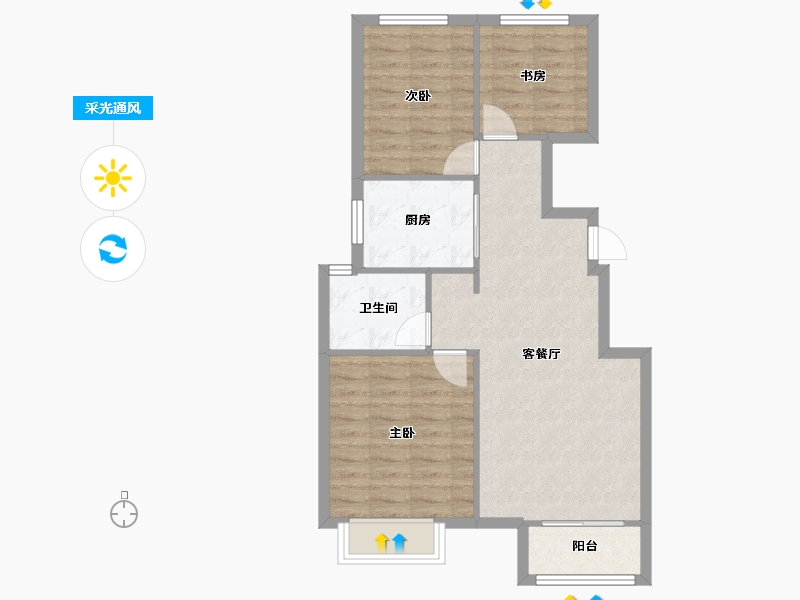 天津-天津市-金地藝墅家南苑22号楼,南苑23号楼,南苑24号楼,嘉泽苑2号楼,芸泽苑7号楼,-69.66-户型库-采光通风