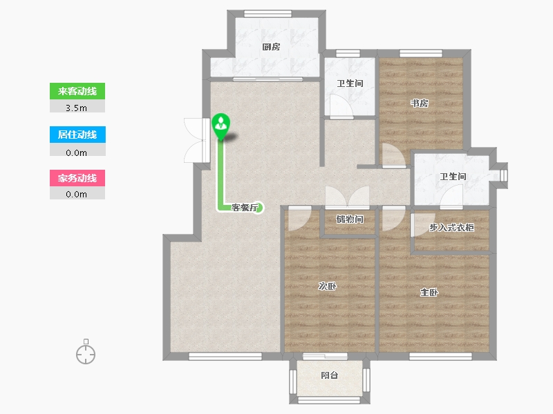 天津-天津市-天房领世郡4号楼,6号楼,8号楼,10号楼,11号楼建面134m²-99.15-户型库-动静线