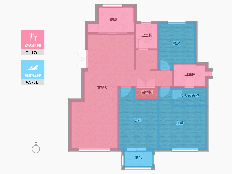 天津-天津市-天房领世郡4号楼,6号楼,8号楼,10号楼,11号楼建面134m²-99.15-户型库-动静分区