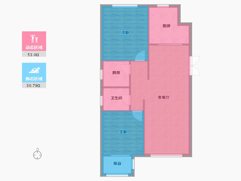 天津-天津市-天房领世郡1号楼,3号楼,5号楼,7号楼,9号楼建面103m²-76.85-户型库-动静分区