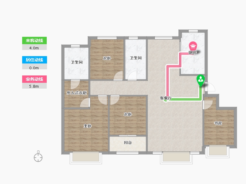 天津-天津市-格调松间6号楼建面152m²-117.33-户型库-动静线